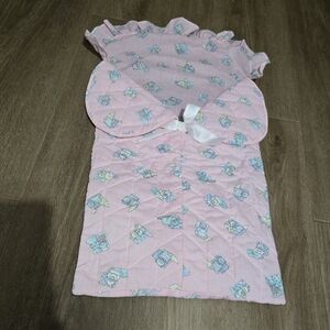 Vintage Vintage Baby Doll swaddle wrap/ Blue Bear Print Length 24" Width 11"